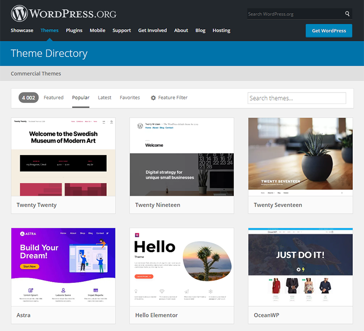 WP.org Official Theme Directory